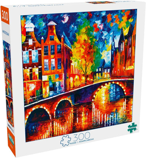 Buffalo Games 300 Piece Jigsaw Puzzle for Adults - Leonid Afremov Amsterdam - Perfect for Game Nights, 21.25 x 15.00