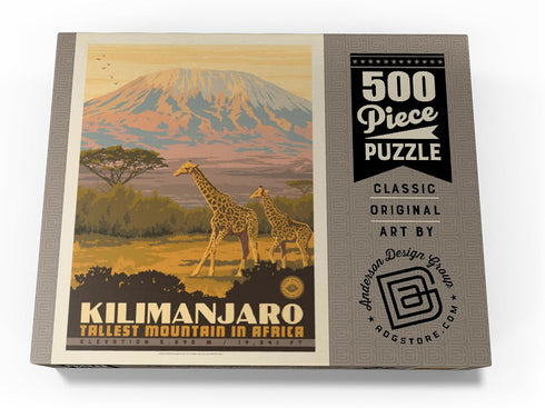 MyPuzzle Kilimanjaro: Vintage Poster - Premium 500 Piece Jigsaw Puzzle for Adults, Tallest Mountain in Africa