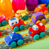 12 JOYIN Pcs Easter Eggs with Toys, Plastic Eggs with Rubber Cars, Basket Stuffers, Party Favors for Toddlers and Kids