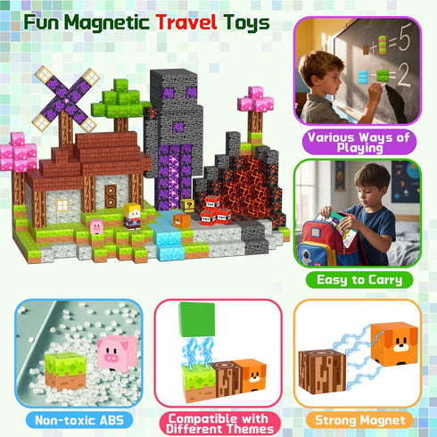 OUGUI 200 3 4 5 6 7 8 9 10 11 12 PCS Magnetic Blocks Building Block Kids - Magnet Cubes Boy Girl Constructions Toys