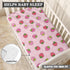 JEPFEIXIA 28"x52" Pink Strawberry Fitted Crib Sheet for Girls Cute Strawberries Baby Sheet for Standard Crib