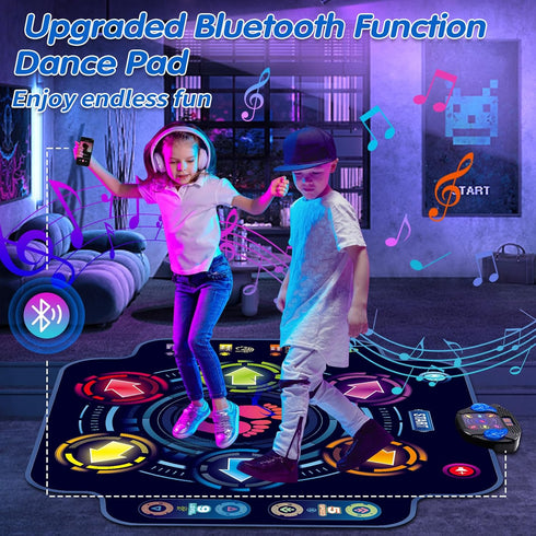 6-Button, 9 3 4-8, 8-12 Kids Electronic Dance Pad with Music Dance Game Mat with Built-in Music Levels and Modes