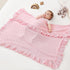 40 31 Inches Cozy Ruffle Cotton Pointelle Knitted Baby Blanket, x Soft Newborn Swaddle Blanket for Girls, Crib Stroller