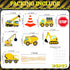 PAVATUTAT 24 PCS Construction Cupcake Toppers Stop Sign Dump Truck Excavator Tractor Party Cake Food Picks Decorations