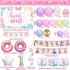 SNLN 1st Sweet One Birthday Party Decorations, First Birthday Decorations for Girl, Balloon Box Photo Banner Donut Foil