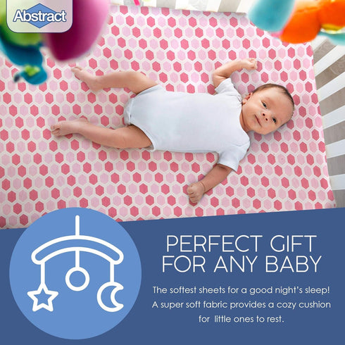 Abstract 100% 28 52 Super Soft Fitted Crib Sheets Jersey Cotton for Boys and Girls - x Fits Full Size Crib and Toddler