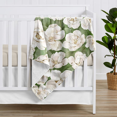 Sweet Jojo Designs Sage Green Boho Flower Floral Girl Soft Baby Blanket Receiving Security Stroller Swaddle Toddler