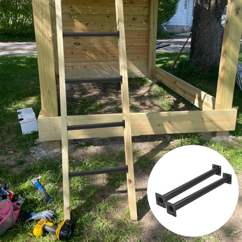 Outdoor Black Monkey Bars: Set of 6 for Backyard Swing Set, Playground Kids Safety Climbing Handle Bars
