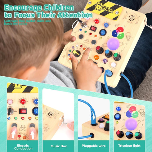 1-3 v5) Konijiwa Busy Board, Montessori Toys for Years Old Boys & Girls, Sensory Toys for Kids with Autism, Toddlers