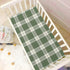 YANENDIE 39 27 Inch Olive Green Gingham Plaid Crib Sheets - Boys & Girls Cotton Crib Sheet for Standard Crib