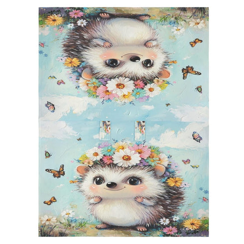 DOMIKING Hedgehog Butterfly Sky Blue Pattern Baby Car Seat Cover Breathable Infant Car Seat Cover for Babies