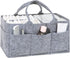 Sammy & Lou Light Gray Felt Storage Caddy, Divided Design for Diapers and Wipes, 11.5"D x 6"W x 8"H