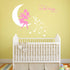 Fairy Wall Decal, I Love You to The Moon and Back, Soft Pink and White, Kids Bedroom Nursery Decor (A19)
