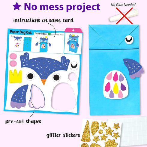 KRAFUN My First Unicorn Bunny Paper Craft Kit for Toddlers and Girls Age 3-8, 18 Cute DIY Arts and Crafts Projects