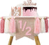 BaaSid 1/2 Birthday Girl Pink Half Birthday Decorations High Chair Banner Tassel Wood