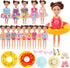 Mini 5.3 Inch Doll Clothes & Accessories Set with 6 Beach Swimsuits, 3 Dresses, 2 Swimming Rings, 2 Drinks, 2 Hats, 2