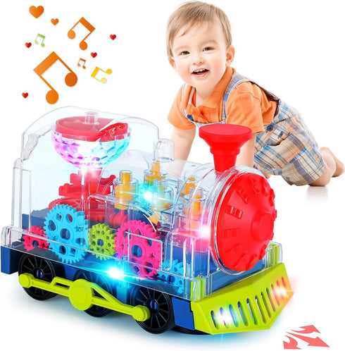 Baby Crawling Toys - Light & Sound Music Train for Toddlers, Early Educational Tummy Time Gifts
