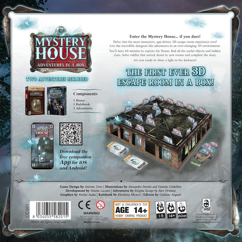 Mystery House Base Game, Escape Room Game for Teens & Adults, Cooperative Adventure Board Game for 1-5 Players