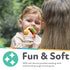 3+ Nuby Pasta Ring Teether - Months - Soft, Silicone, Multi-Textured, Easy Grip Baby Teething Toy - Natural Teething