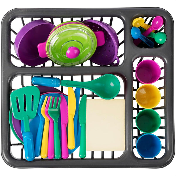 Kids Kitchen Playset Dishes - 27Pcs Toy Plates and Bowls Sets for Outdoor Play Accessories