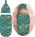 Cute Sea Otters Newborn Swaddle Blankets with Beanie Sets, Soft Swaddling Blanket Gifts for Infant Boys Girls