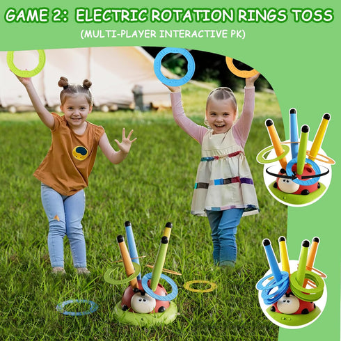 Pobaiyi 5 1 4-8 8-13 in Musical Jump Toys, Toss Ring Game Stomping Launch Rocket Launcher for Kids, Obstacle Avoidance