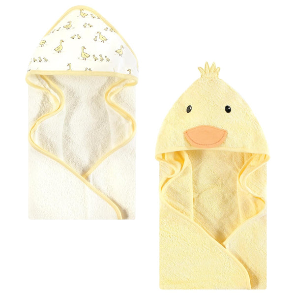 Hudson Baby Unisex Baby Cotton Animal Face Hooded Towel, Yellow Duck, One