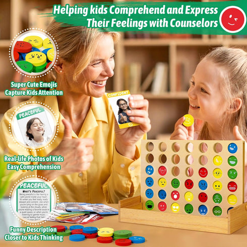 w/56 Garybank Social Emotional Learning Activities for Kids, Feelings Connect Game Emotion Cards, Play Therapy Toys