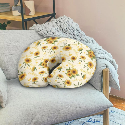 Kathyboom Sunflower Music Note Nursing Pillowcase for Newborn Baby Boys Girls, Ultra Soft Nursing Pillow Covers