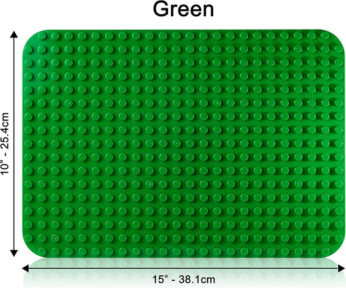 15" 10" (1x Apostrophe Games Building Block Base Plate for Large Blocks x Green) Compatible with Major Brands, STEM