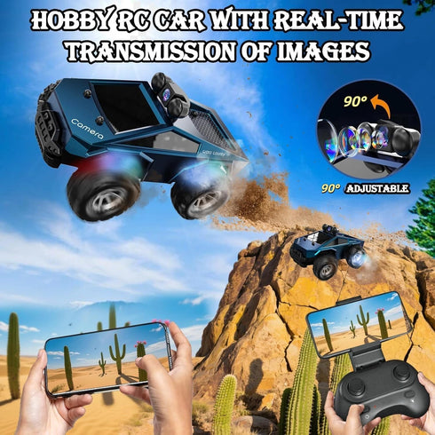 1/28 720P Remote Control Car, RC Monster Truck Toys with HD FPV Camera, High Speed All-Terrain Racing Vehicle