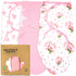 Baby Swaddle Blanket Wrap, Organic Cotton 3-Pack, Newborn Swaddles 0-3 Months, Hearts-Flowers Design