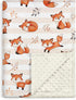 SANDJEST Fox Baby Blankets, 30 x 40 Minky Blanket with Double Layer Dotted Backing for Newborns & Toddlers