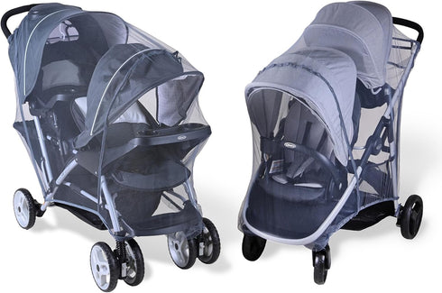 INLESIOO Mosquito Net for Double Stroller Fits Graco Ready2Grow 2.0 & LX, Chicco