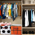 4 Closet Bokon Pcs Sports Ball Storage Basket Bin Fabric Toys Storage Cube with Handles Collapsible Shelf Cloth