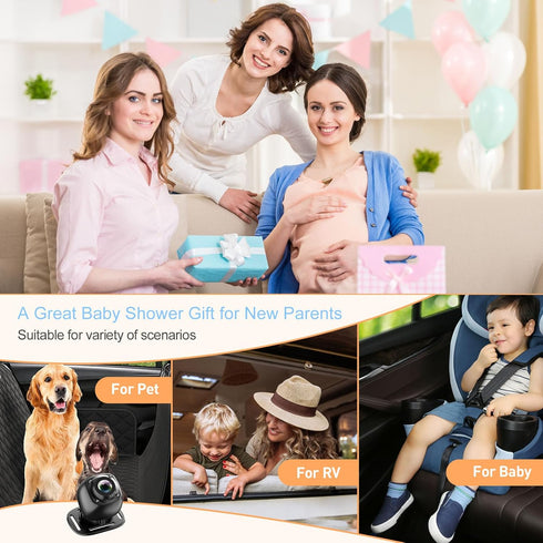 BTLMEMO 4.3" 1080P, Baby Car Camera Monitor for Backseat - Baby Car Mirror - Safety Rear Facing Infant Back Seat Camera