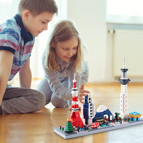 Japan Tokyo Skylines Architecture Micro Building Sets, Famous Landmark Collection Mini Blocks Kit for Adults, 1880