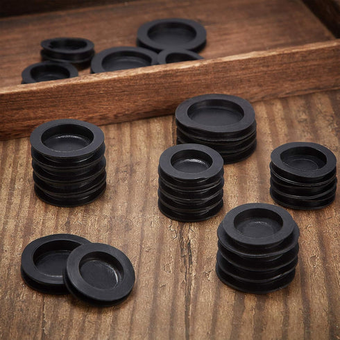 Boao 20 Pieces Piggy Bank Stopper Replacement, Rubber Saving Box Plugs, 7 Sizes, Black