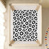 CZXW 52" 28" Black White Leopard Crib Sheets Fitted x Natural Cotton Soft & Breathable for Baby Crib Mattress