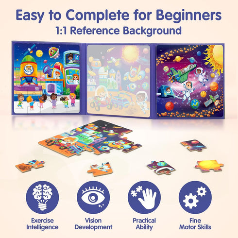 3-5, 4-6, SYNARRY Magnetic Puzzles for Toddlers Space Planets Solar System Travel Puzzles for Kids Ages Easter Basket