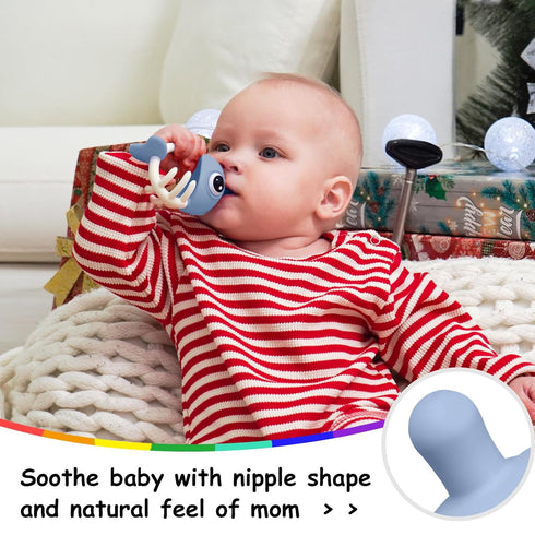 0-6 6-12 Baby Teething Toys Months, Mombella Clownfish Teething Toys Months, Baby Teether Toys with No Drop Strap