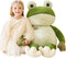 Giant Frog Stuffed Animal Plush Toy - 30 Inches Green Jumbo Cute Soft Toy for Kids and Girls
