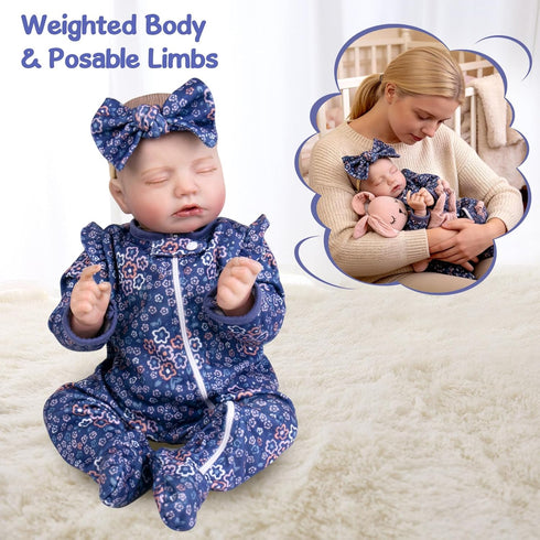 20 Inch 3 Aori Weighted Reborn Baby Doll - Hyper Realistic Lifelike Newborn Girl with Outfit, Collectible Soft Body