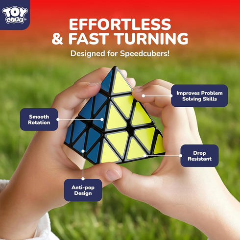 Set 10 Pack, 2x2, 3x3, 4x4 8+ STEAM Life Speed Cube Variety of Shapes & Difficulty Levels Includes Pyramid, Mirror