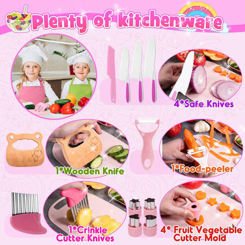 Windidi 3 4 5 6 7 8 9 10 Set Set, Montessori Toys for Year Old Girls Boys Birthday Gifts,Kids Kitchen Knife for Real