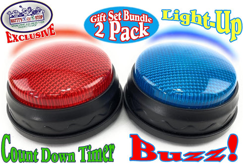 Matty's Toy Stop Lights & Sounds Electronic Game Answer Buzzer and Countdown Timer Gift Set, 2 Pack