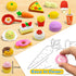 LanMa 70PCS Cute Food Erasers Set for Kids, Fruit Desserts Cake Puzzle, Classroom Prizes Party Gifts