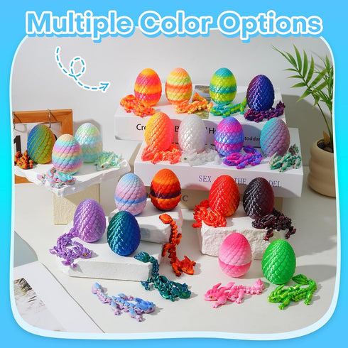 SYEFKJSA 12PCS 3D Set Printed Dragon Eggs with Dragon Inside, Mini Dragon Egg Articulated Crystal Fidget Toys for Home