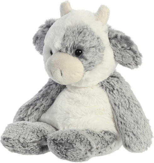 6.5 Inches Aurora Snuggly Sweet & Softer Cow Stuffed Animal - Comforting Companion - Imaginative Play - White