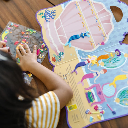 Melissa & Doug Puffy Sticker Pads Set: Fairy, Dress-Up, Mermaid - 216 Reusable Stickers